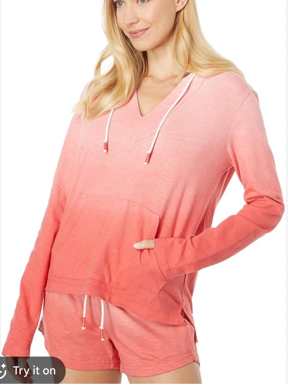 Southern Tide 100% cotton coral Ombré Pullover Hoodie XS NWT $98